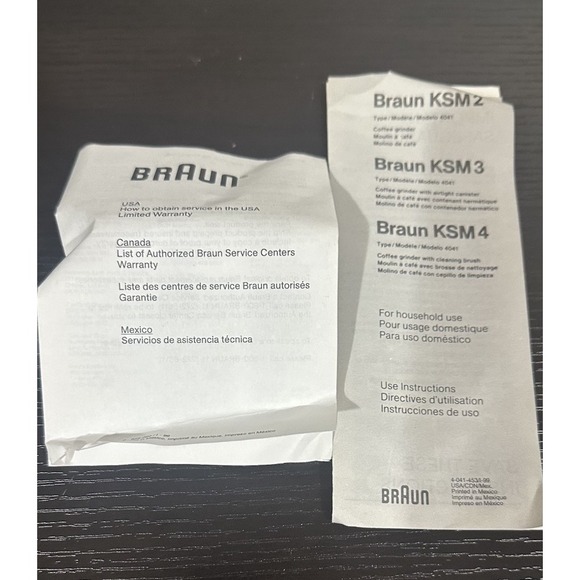 Braun Aromatic Coffee Grinder Gourmet Edition KSM-4 2.5 oz Box & Instructions - Picture 14 of 14